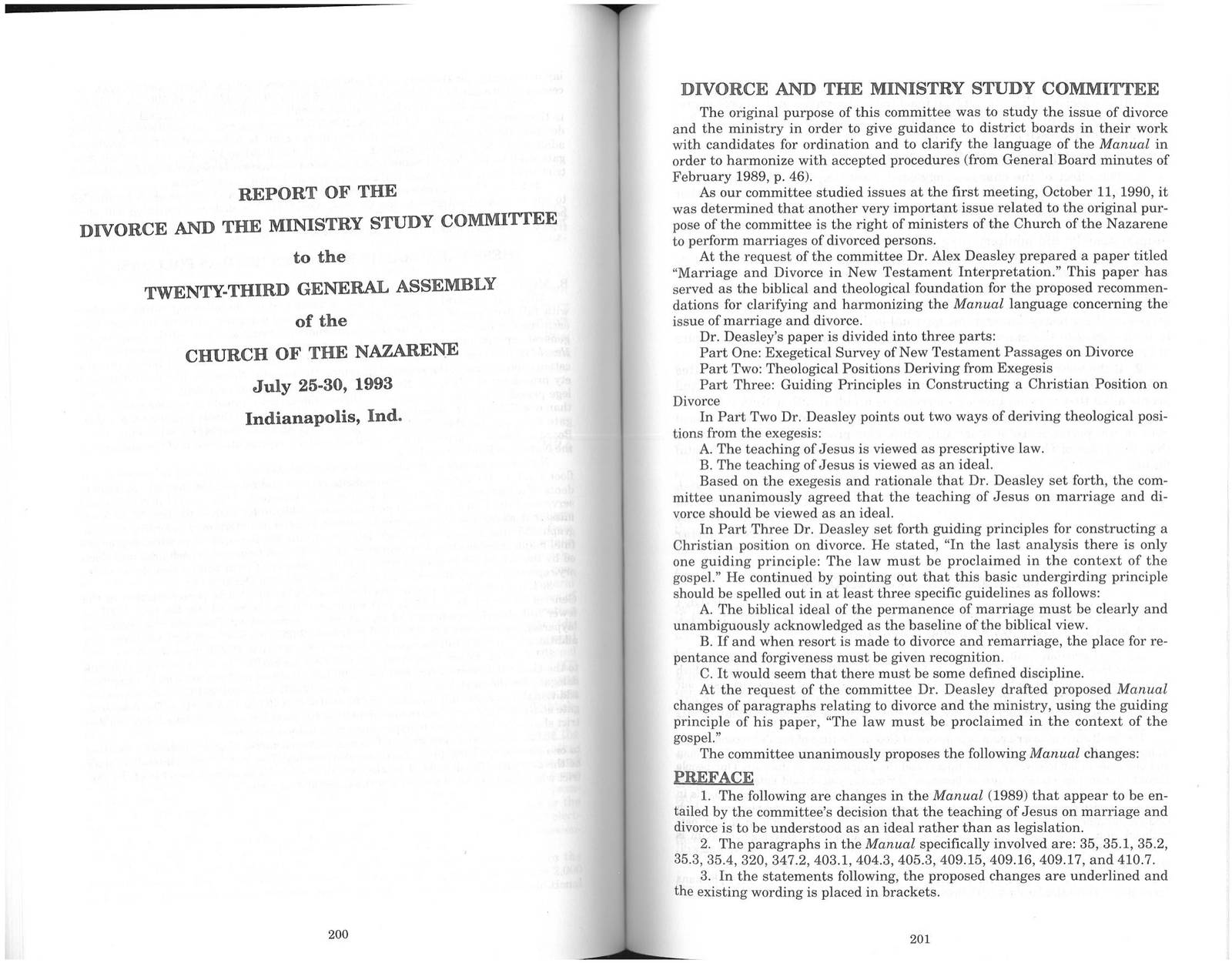 Report of the Divorce and the Ministry Study Committee, pages 200–201